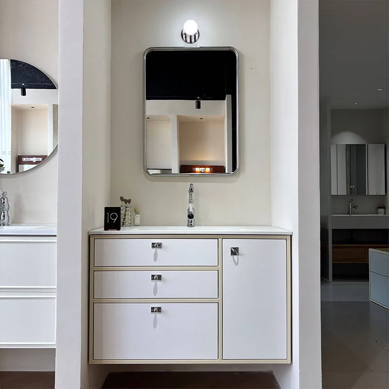 Modern Luxury Bathroom Cabinet Organizer Mirror Storage Vanity Dressers Cupboard Skincare Display Archivadores Salon Furniture