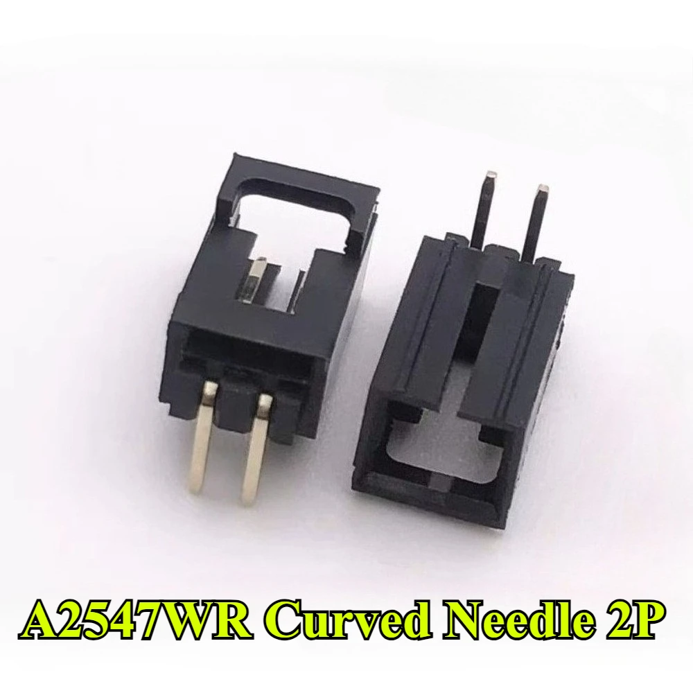 10/50Pcs/lot A2547WR Curved Needle with Lock Buckle Pitch 2.54mm 2P/3P/4P/5P/6P/7P/8P/9P/10P Socket Connector