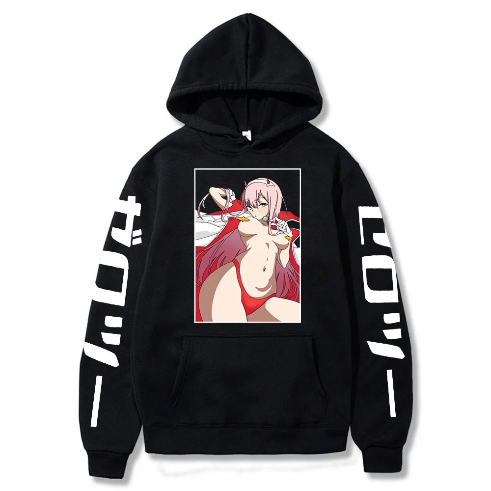 Autumn Hoodies Anime Zero Two Print Pullover Hoodie Women Men Oversized Hoody Harajuku Y2k Hoodie Casual Unisex Sweatshirt Coat