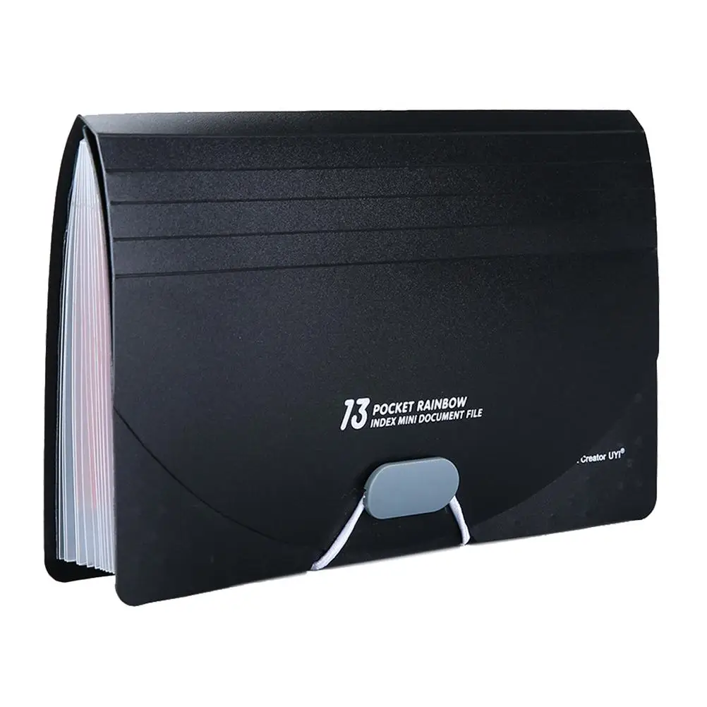 

13 Compartments Mini Accordion File Folder PP Three Side Seal Bill Organizer Document Bag Receipts Holder Expandable