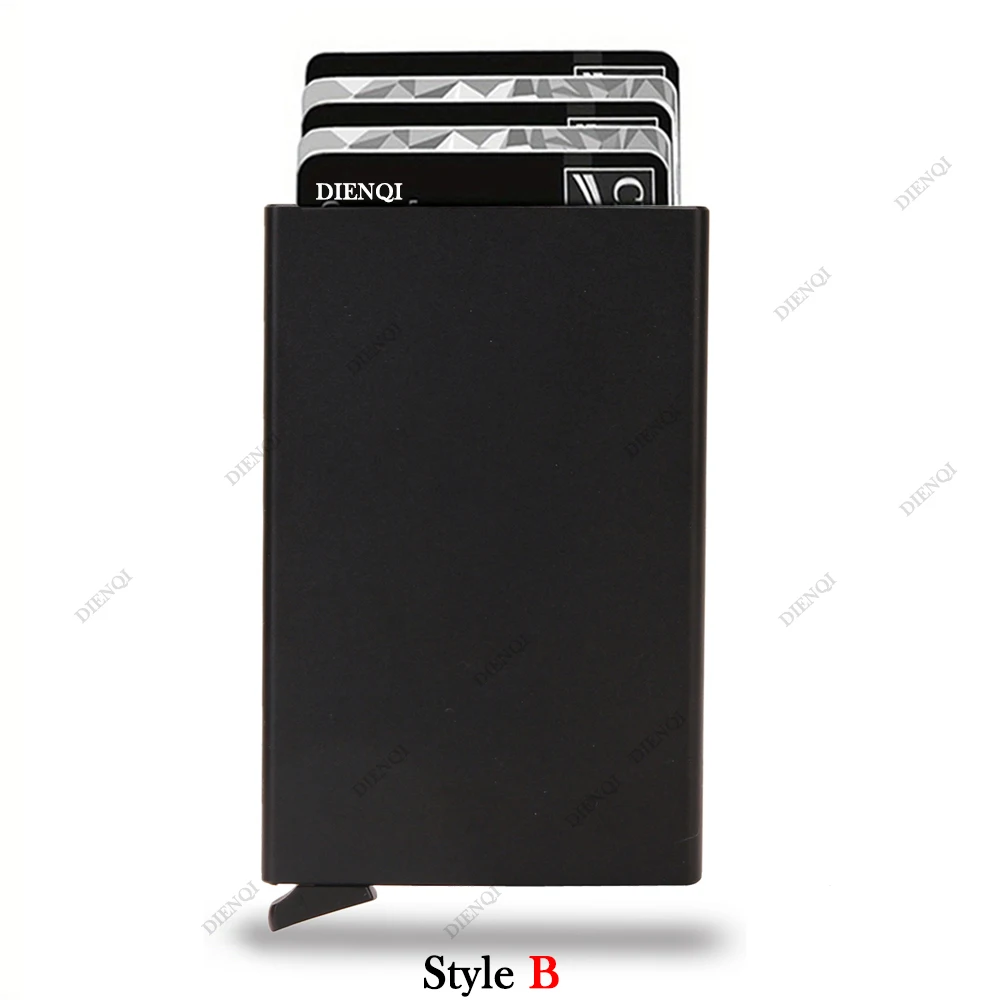 Rfid Creditcardhouder Slimme Portefeuilles Heren ID Bankkaarthouder Case Metaal Dunne Slanke Pop Up Aluminium Minimalistische Portemonnee Luxe Cadeau