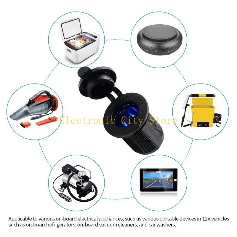 12V Sigaretten Socket Panel & LED -schakelaar Voltmeter voor het opladen mobiele telefoons Tablets GPS Eenvoudig te 4,2A