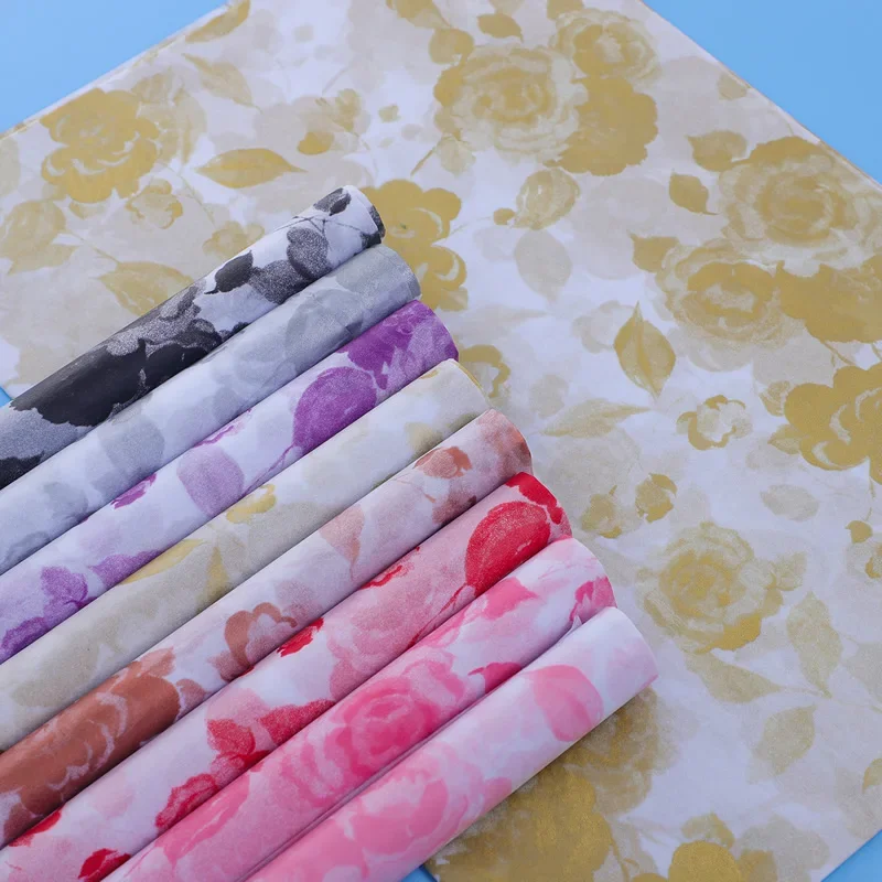 Rose Pattern Tissue Paper, Perfect for Gift Wrapping, Flower Packing, DIY Crafts, Party Decorations, 10 Sheets, 50x70cm