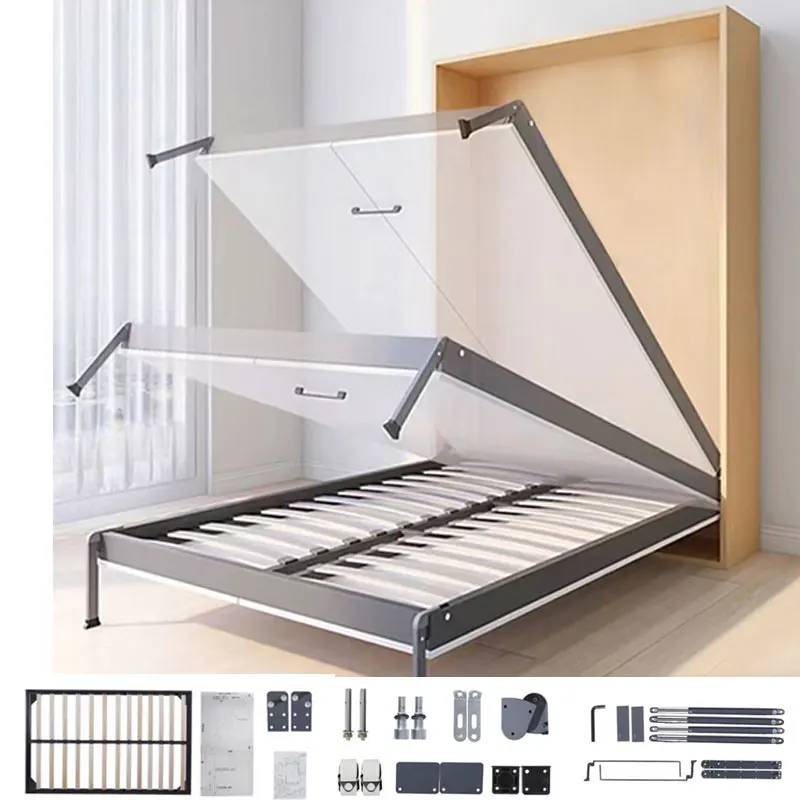 Modern Iron Murphy Bed Frame Mechanism High Quality Wall Mounted for Space Kitchen Bathroom Dining Hotel Bedroom Home Office