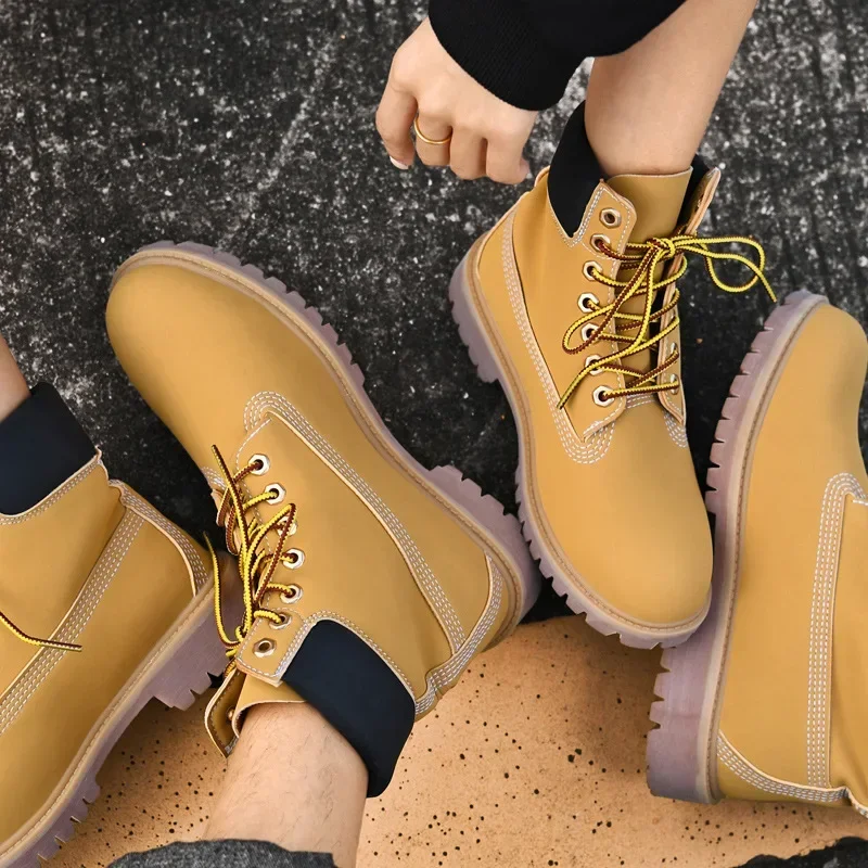 Men Women Short Boots High Quality  Autumn Winter 2025 Couple Plush Thick Soled High Top Snow Boots Outdoor Sports Leisure Shoes