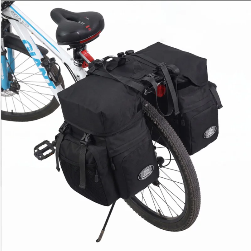 Sacoche de vélo 2-en-1 de 50L, sacoche de rangement arrière double face imperméable, sacoche de vélo réfléchissante pour le cyclisme en extérieur