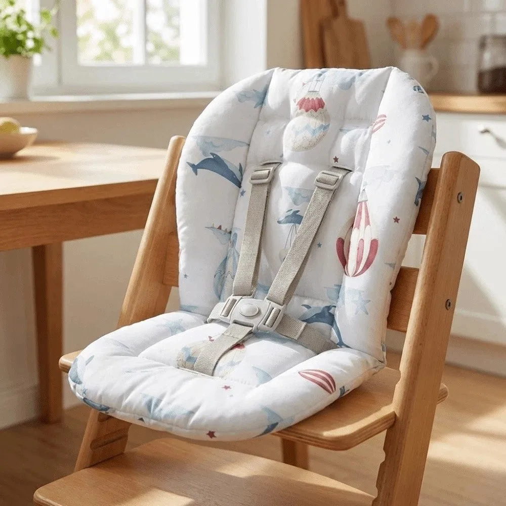 Cotton Material Baby Stroller Seat Cushion Cartoon Pattern All Seasons Stroller Seat Pad Comfortable Breathable