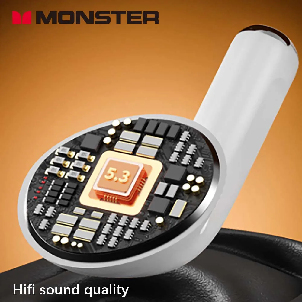 MONSTER Bluetooth Headphones TWS Bluetooth5.3 Wireless Earbud  Noise Reduction Eardphone Touch Control Headset no delay for game