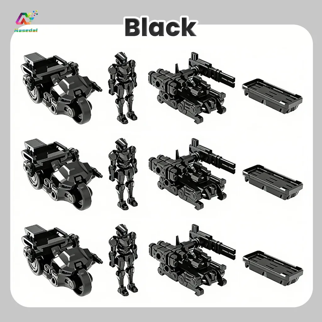 Sheik Mainland 3 Sets/Box 3MIN Series Reconnaissance Team Model 1/60 Scale Scout Motorcycle Robot Figures  Assembly Model Kits