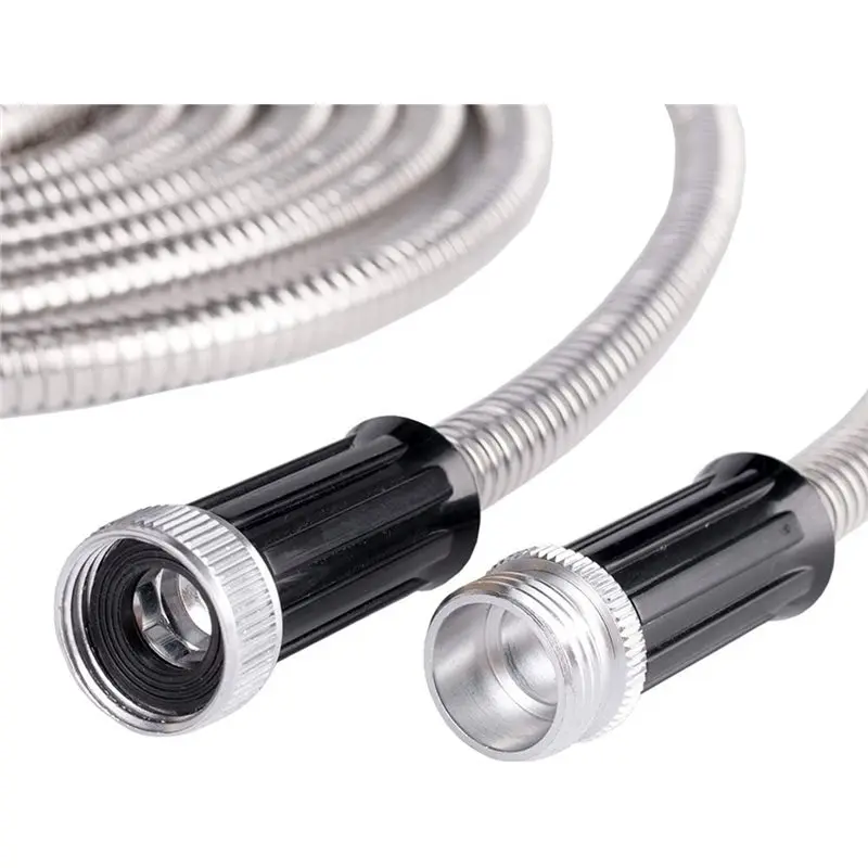 AS60-Metal Short Garden Hose 3Ft High Pressure Bib Reel Extender Connector Set For Drainage For Dehumidifier