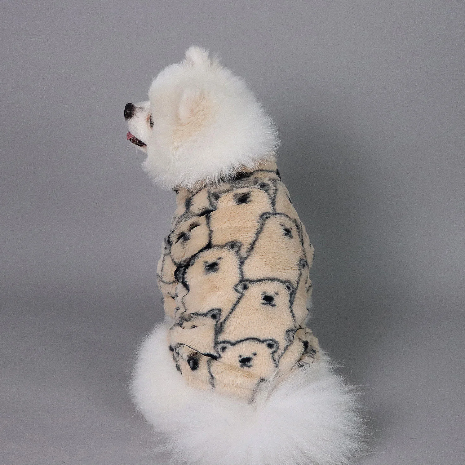 Pet Fuzzy Clothes for Dog Cat Puppy Coat Little Bear Pattern Sweatshirt Fashion Dog Warm Outfits for Small Medium Dog for Autumn