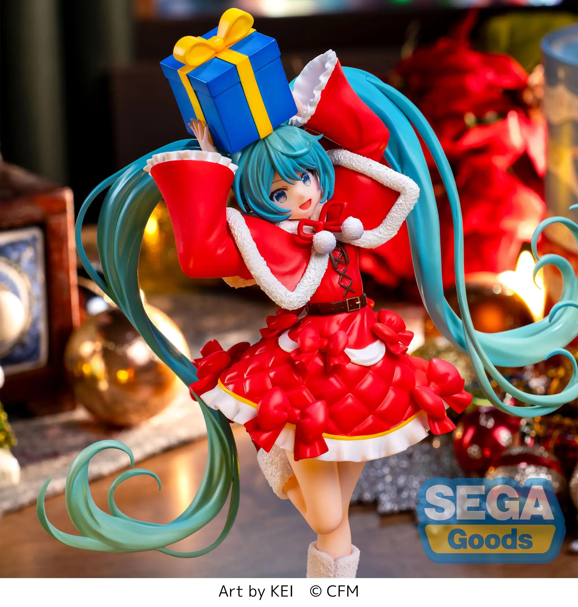 Figuras de acción originales de Sega, juguetes de Anime MIKU LUMINASTA, modelo de estatuilla de Navidad, 2024