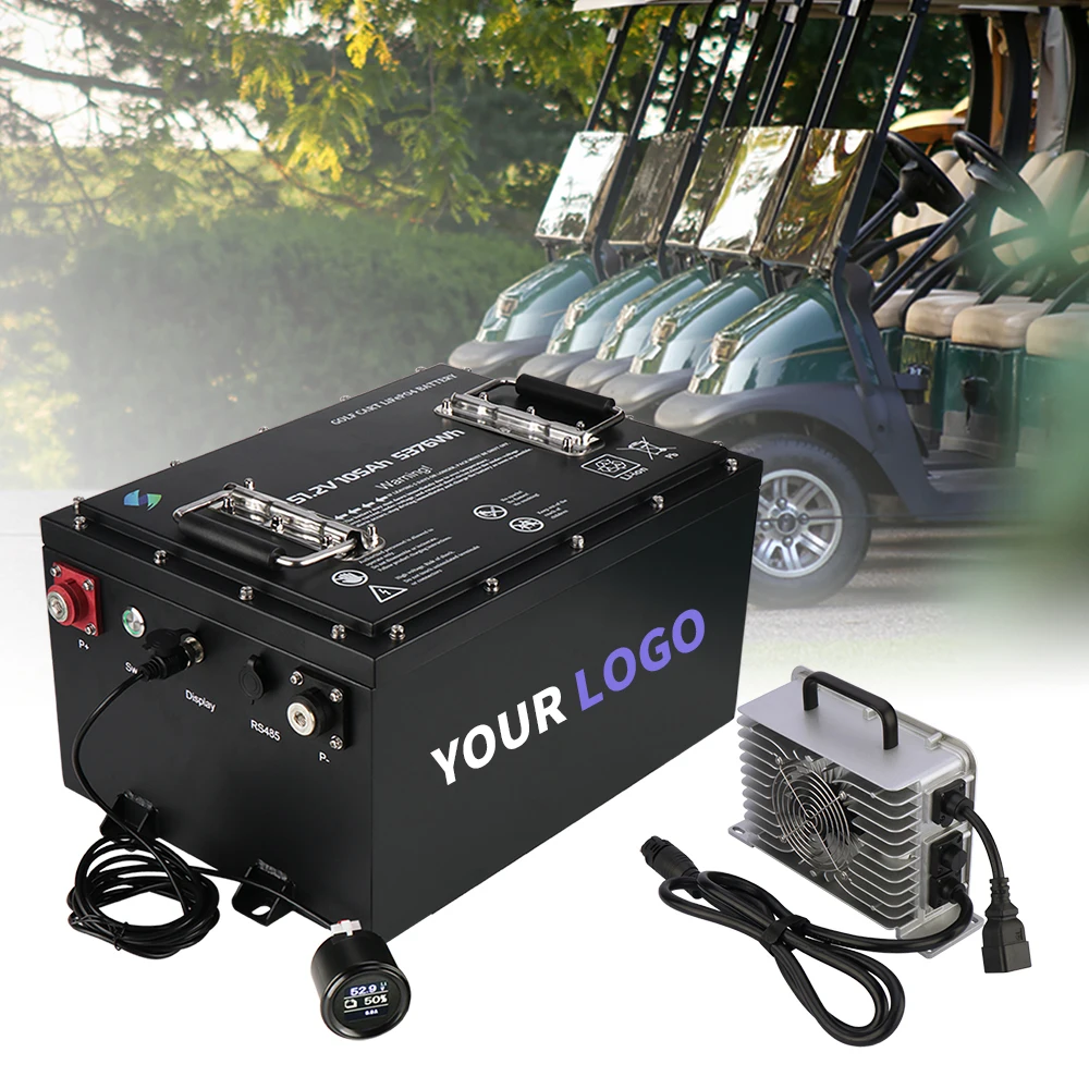 Customized BMS High Discharge 300AMP 600AMP Peak 51v 105ah Lifepo4 Golf Car Lithium Battery