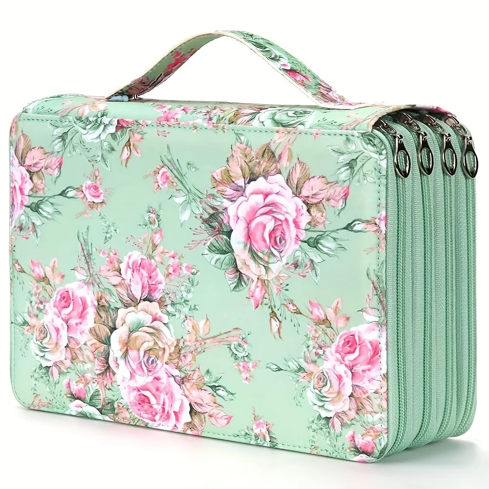 

Colored Pencil Case, 200 Slots Pencil Holder With Zipper Closure Twill Fabric Large Capacity Pencil Case For Watercolor Pens Or