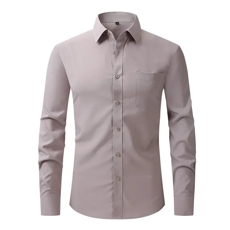 Men's Shirts Suit Custom-made Elastic Shirt Men's Tops Business Casual Long-sleeved Shirt Professional