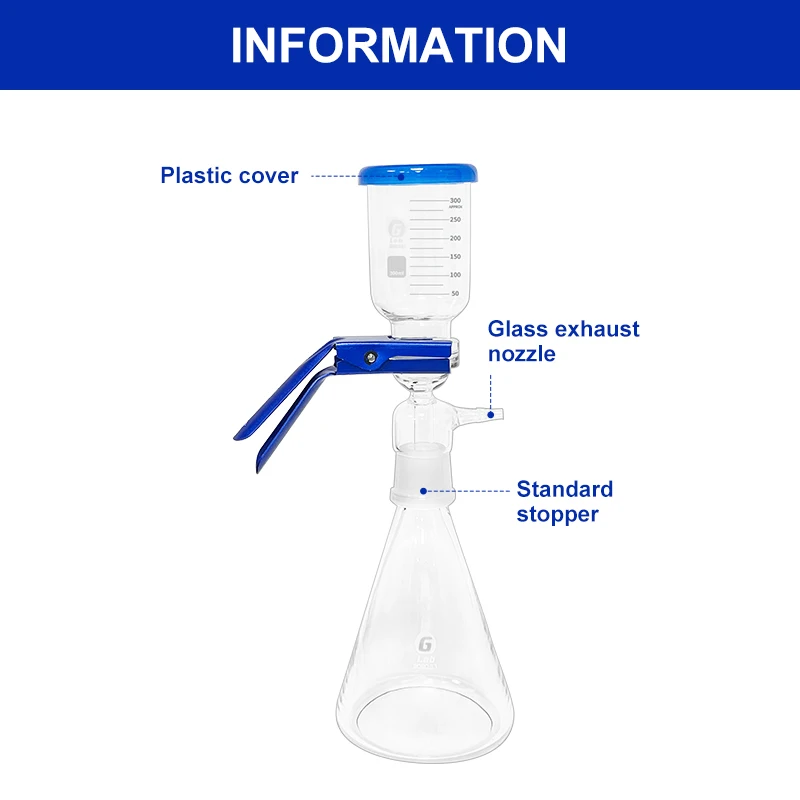Bild 3: WESTTUNE Labor-Vakuumfiltrations-Destillationsgerät 250/500/1000/2000/3000 ml Flüssigkeitsfilterkolben aus Borosilikatglas