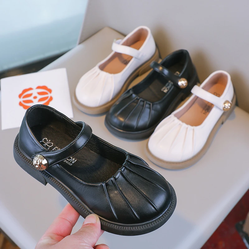 School Uniform Shoes for Little Girls 2025 Autumn New Toddler Dress Shoes Non-slip Classic Princess Kids Party Mary Jane Flats