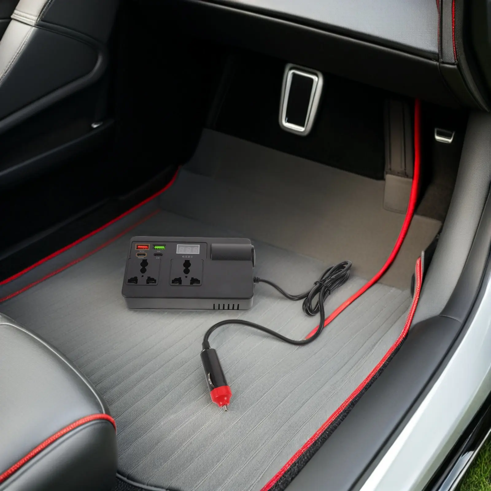 120W Car Inverter 12V 24V to 220V High Power Output USB Ports Sockets for Laptops Smartphones Portable Electronics Travel