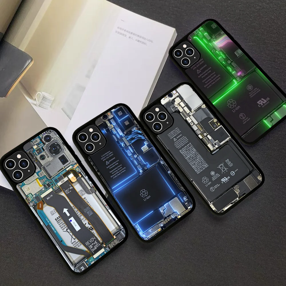 

Inside Circuit Board Phone Case Silicone PC+TPU For Samsung S10 20 30 22 23 24 Plus Lite Ultra Cover