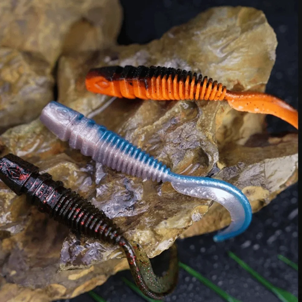 7.5cm 3.1g Water Dance Skirt Apron Threaded Light Black Pit Needle Tail Swimbait Soft Material Floating Soft Bait