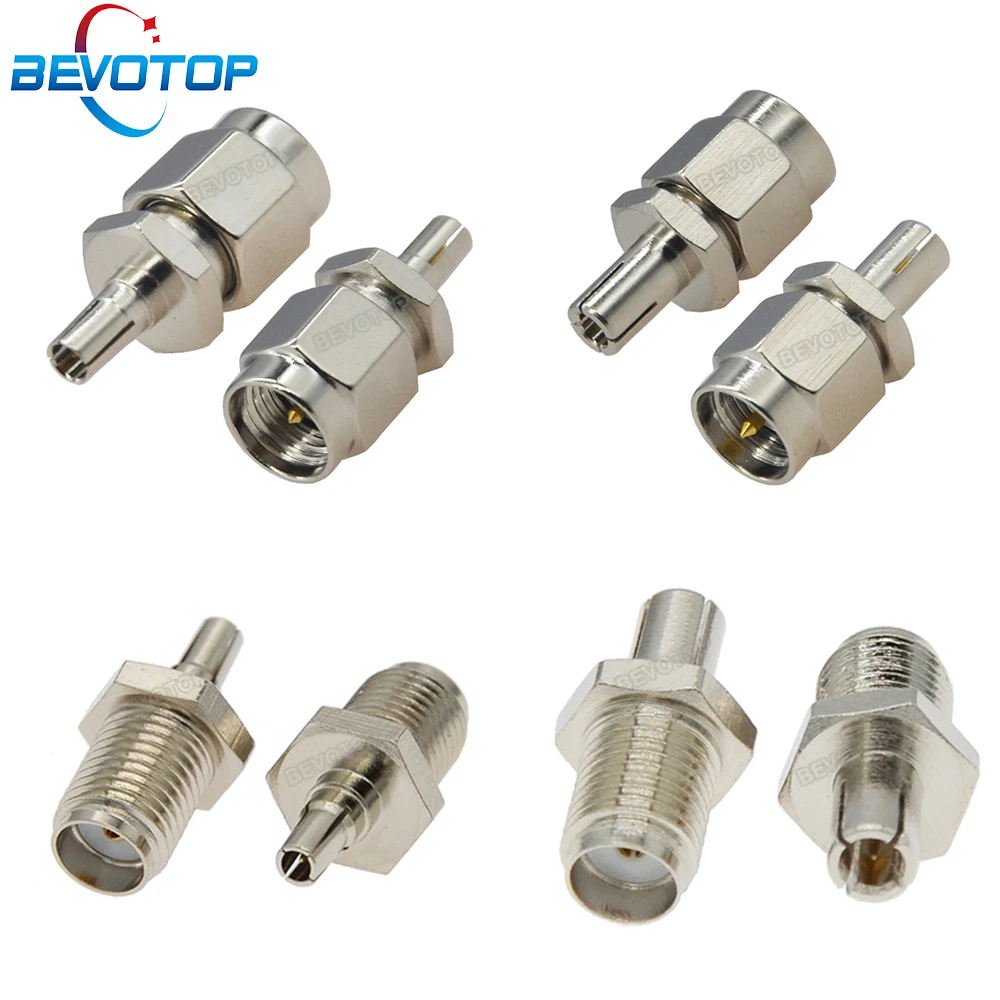 

100pcs/lot RF Coaxial Adapter SMA To TS9/CRC9 Coax Connector SMA Female Jack To TS9/CRC9 Male Plug Silver Nickel Plated