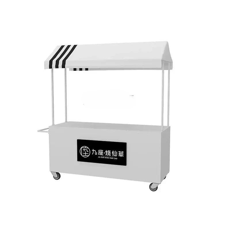 New Light Luxury Iron Flower Car Stall Trolley Display Stand Dining Cart Night Market Mobile Stall Trolley Stall