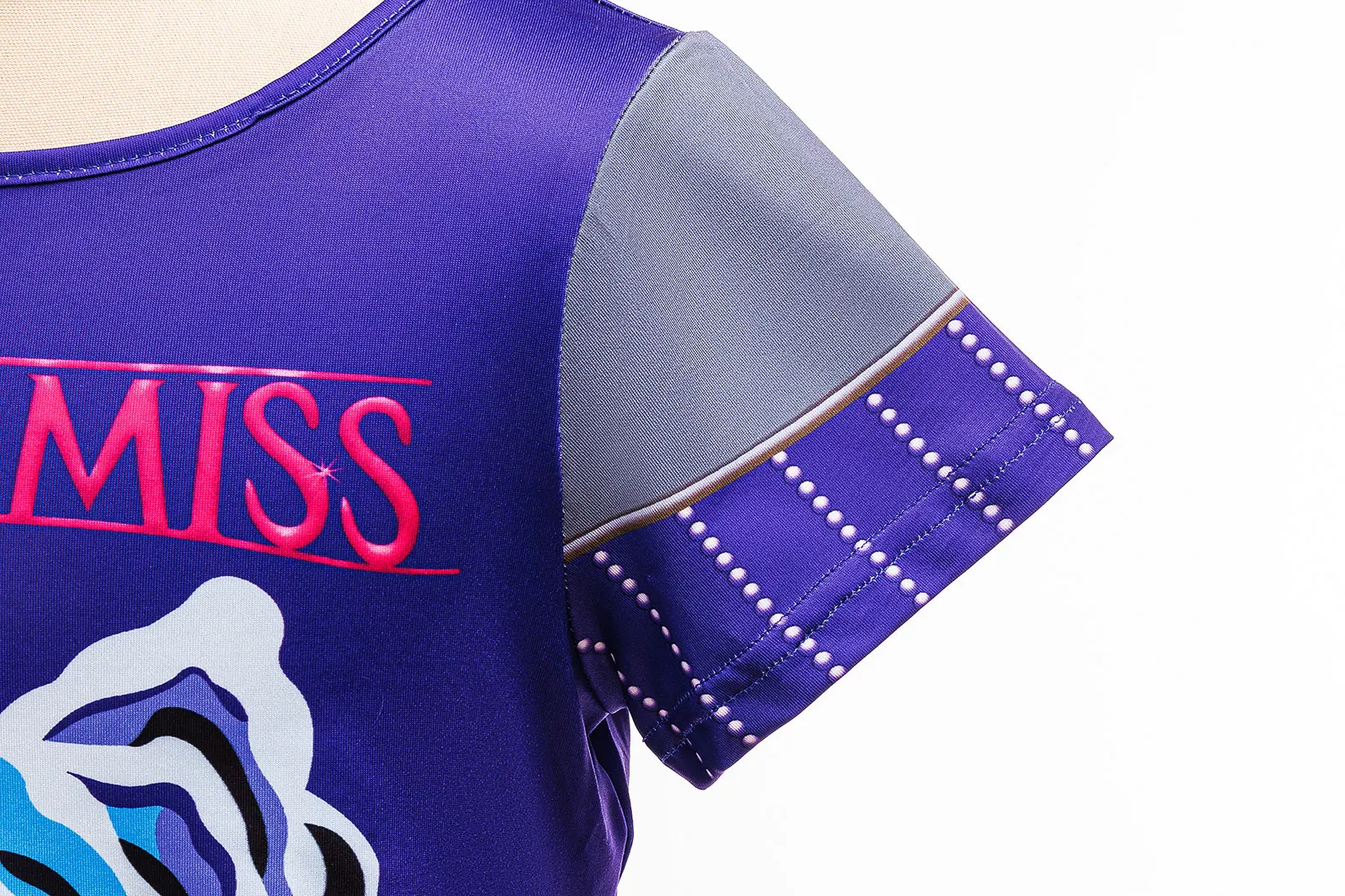 Koreanisches Trendiges Sänger-Kostüm für Mädchen, 2-teilig: Lila Top + Gelber Rock, 3D-Druck Leggings, Geburtstagsparty-Tanz-Performance Mädchen-Uniform – Detail 5