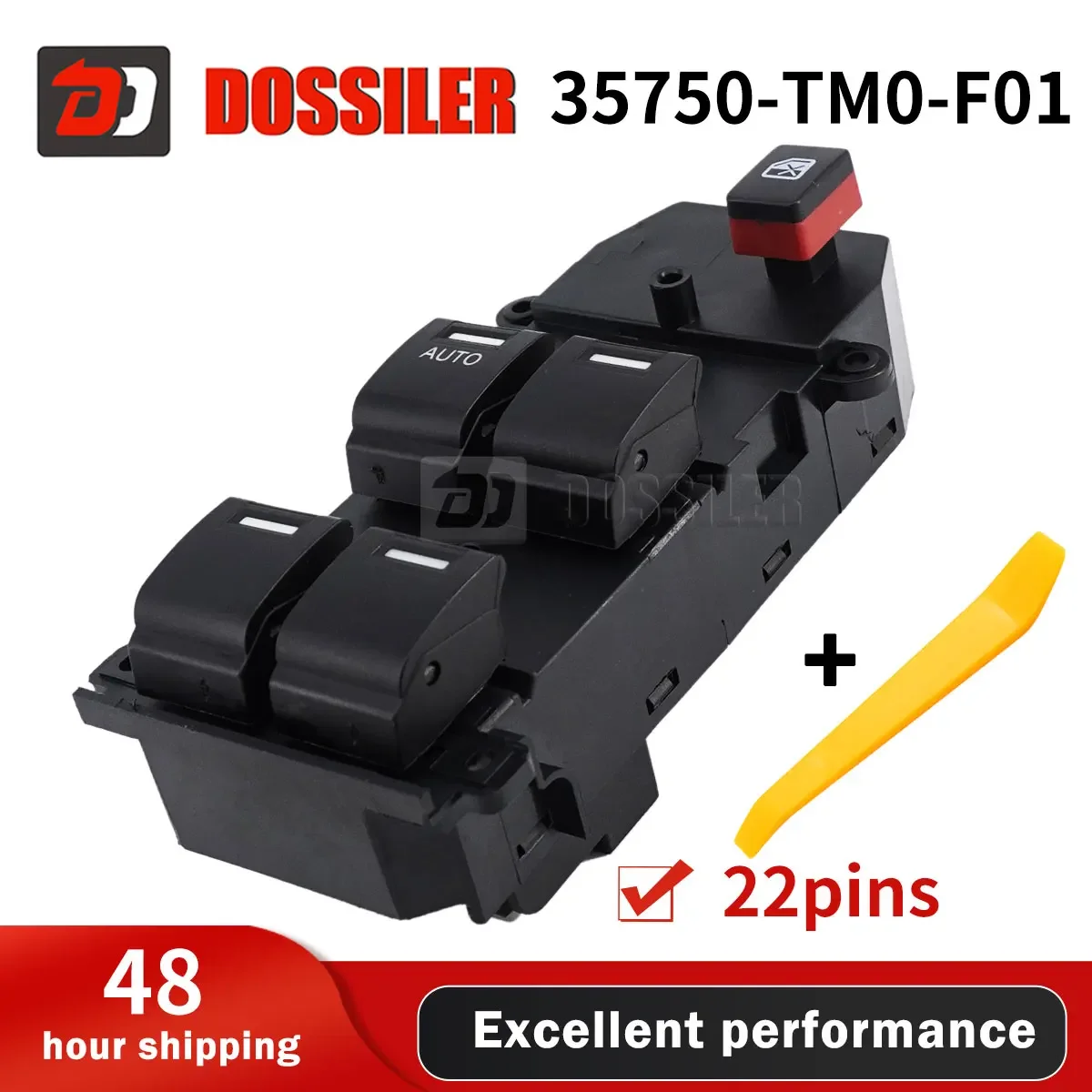 35750-TM0-F01 Dossiler F01 For Honda City Fit 2009 2010 2012 2013 2014 Lifter Control Button Electric Master Window Switch