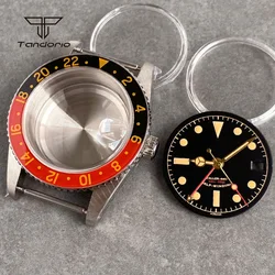 Automatic Steel 38mm Dive Watch Case Dial Hands Set Fit NH34 GMT Movt Sapphire Wristwatch Mod Parts 24H Crystal Bezel 20BAR