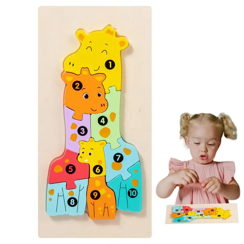 Wooden Animal Puzzle Funny Puzzle Wood Colorful Jigsaw Board Educational Hand Wood Puzzles For Kids Animal Vehicle Child Gifts