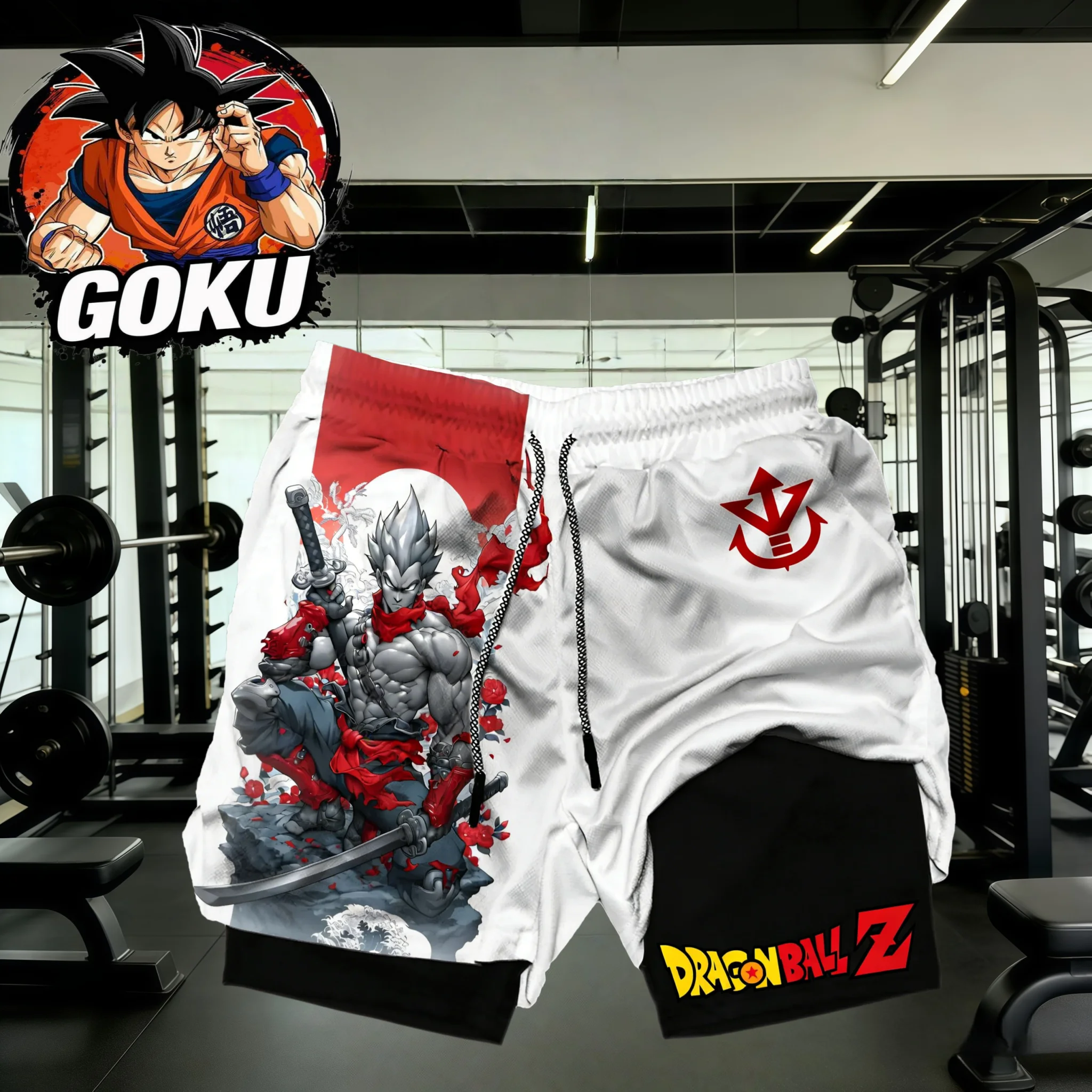 

2026 Summer Dragon Ball Goku Kai & Saiyan Badge 2-in-1 Shorts Oversized Breathable Sweat-Absorbent Retro Sport Unisex