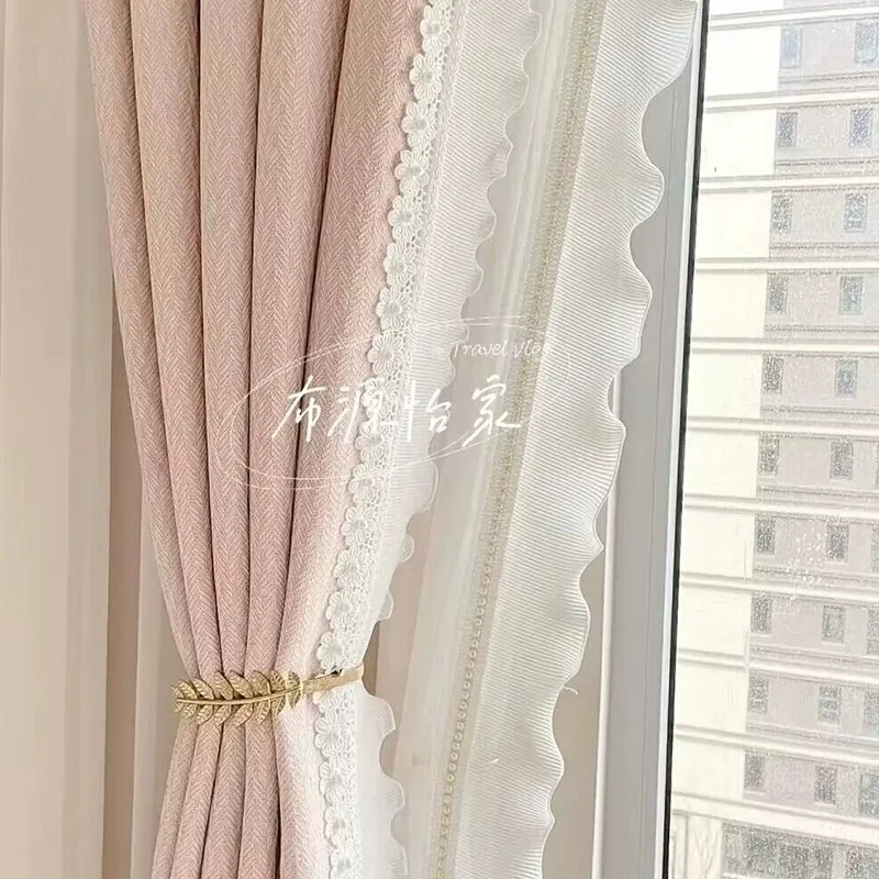 Modern Simplicity Curtains for Living Room Bedroom Dining Room Princess Style Dreamy Curtain French Window Full Shading Curtain