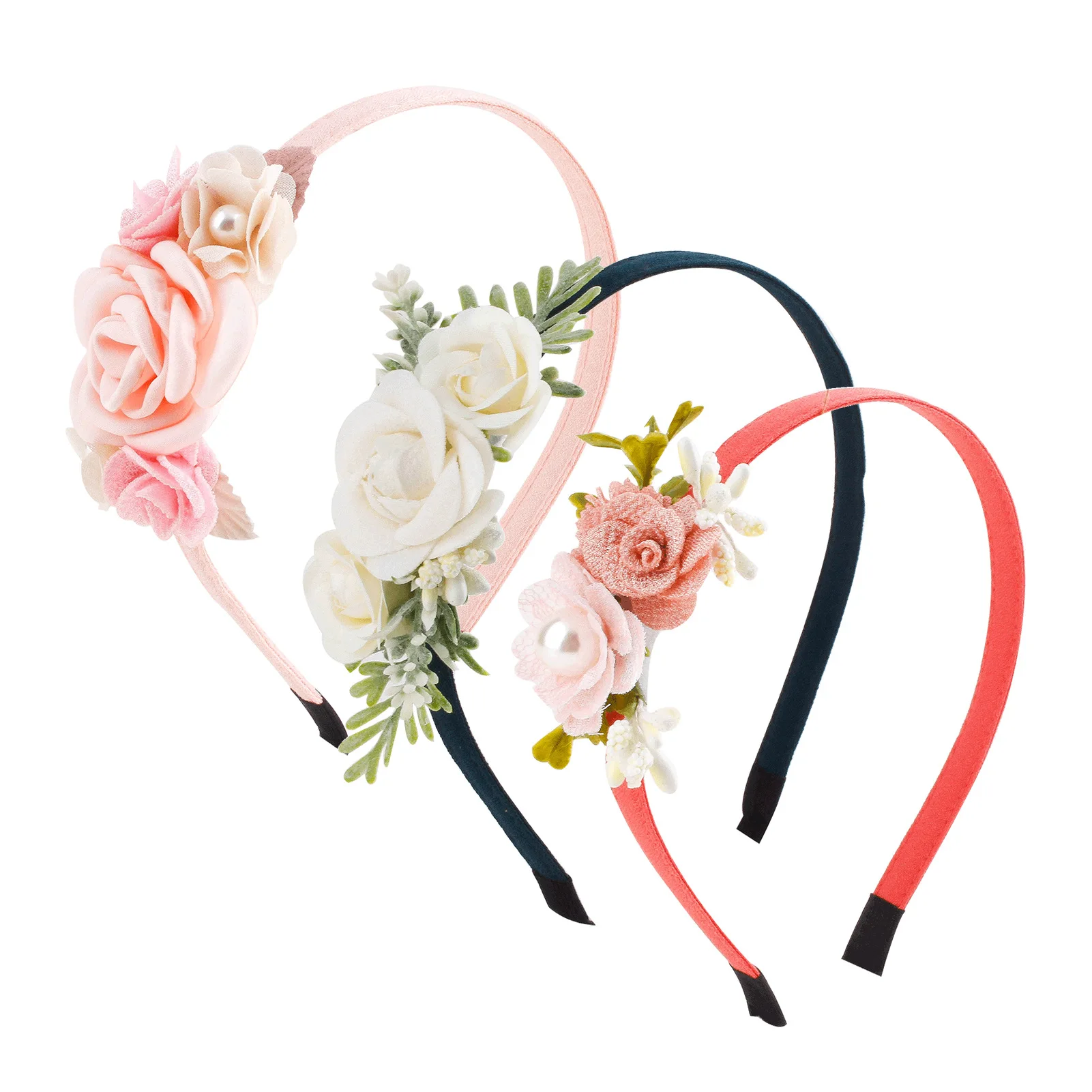 

Повязки для волос с цветами для девочек, милые повязки на голову из искусственной цветочной ткани, милая повязка на голову с цветочным принтом, корейские аксессуары для волос для детей, 3 шт.