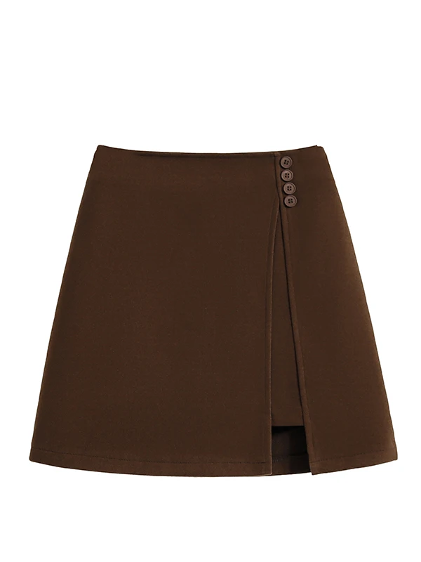 تنورة صوفية أصلية على شكل حرف a شق التخسيس Bodycon عالية الخصر Ele Sle لباس غير رسمي قطع مستقيمة شتاء 2025 #5