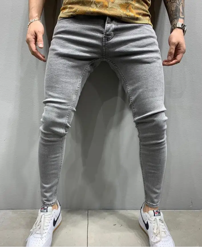 Jean Slim Déchiré en Denim pour Homme, Pantalon Vintage, Délavé, Solide, Surintendant, Décontracté, Slim Fit, Noir, Bleu, Style de Rue, à la Mode, 2023 Sa1d94815951c4a469312767331d18522Q