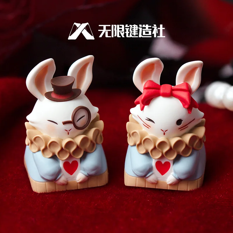 Lobo Keycap Alice Rabbit Original Esc Replace Keycap Custom Resin Bowknot Exquisite Cute Personalized Gaming Keyboard Decoration