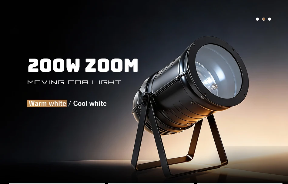 200W COB LED Downlight mit linearem Zoom, warmweißes Licht, 5 bis 60 Grad Zoom, Beleuchtung für Theater, Konferenzräume, Hochzeitshallen – Detail 1