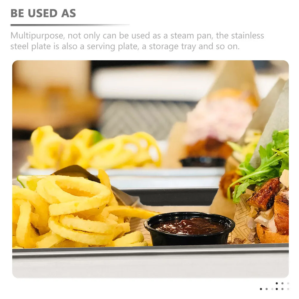 

Stainless Steel Steam Pan 30Cm Rectangular Multi-Use Baking Tray Oven Safe Bbq Fish Grilling Kitchen Storage Serving Dish