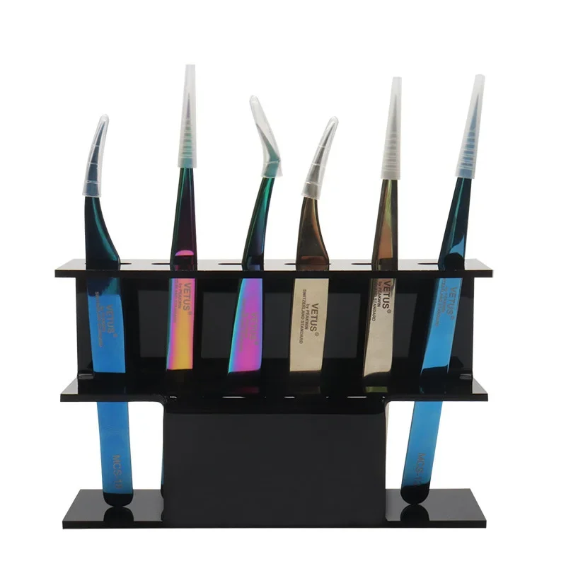 Acrylic Eyelash Tweezers Storage Holder Stand 6 Holes Convenient Tweezers Stand Shelf Hold Lash Extension Women Makeup Tools