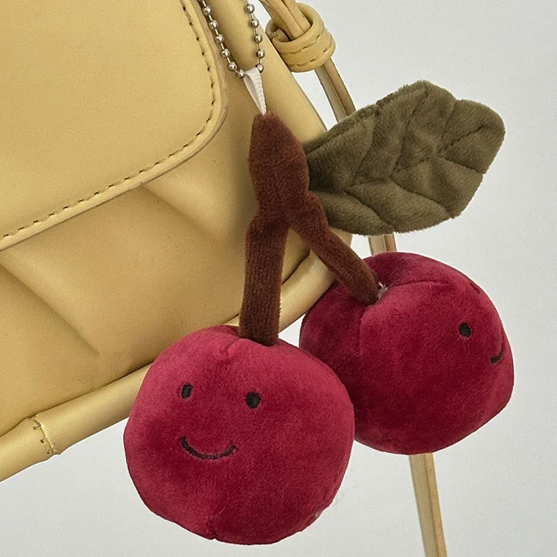 Cartoon Plush Cherry Charm Handbag Pendant Keychain For Women's Cherry Cute Bag Ornament Accessories Backpack Decoration Gifts