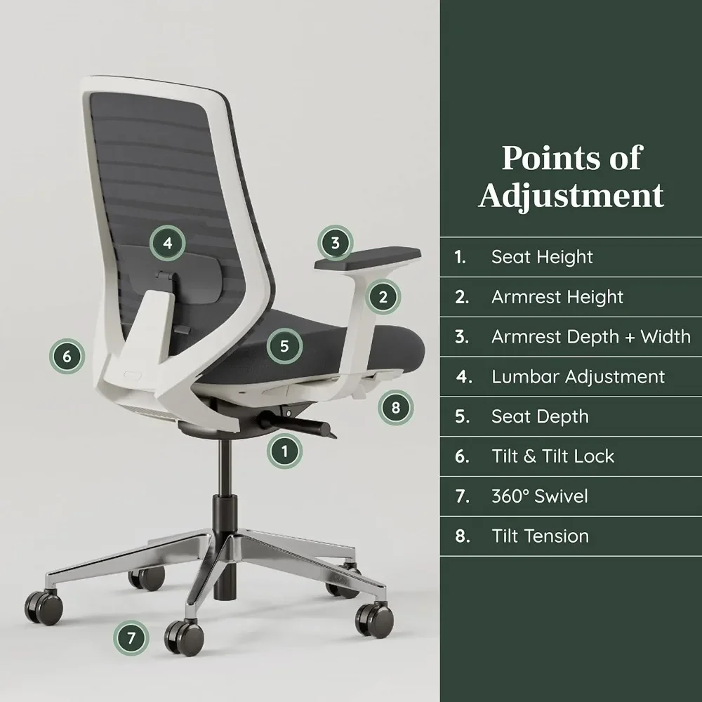 Ergonomic Chair - A Versatile Desk Chair with Adjustable Lumbar Support, Breathable Mesh Backrest, Experience Optimal Comfort