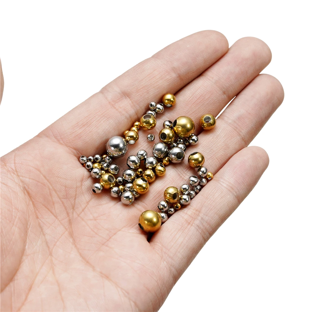 20-300Pcs 2-8mm Stainless Steel Gold Color Spacer Beads Charm Loose Bead for DIY Bracelets Necklace Jewelry Making Supplies image 6