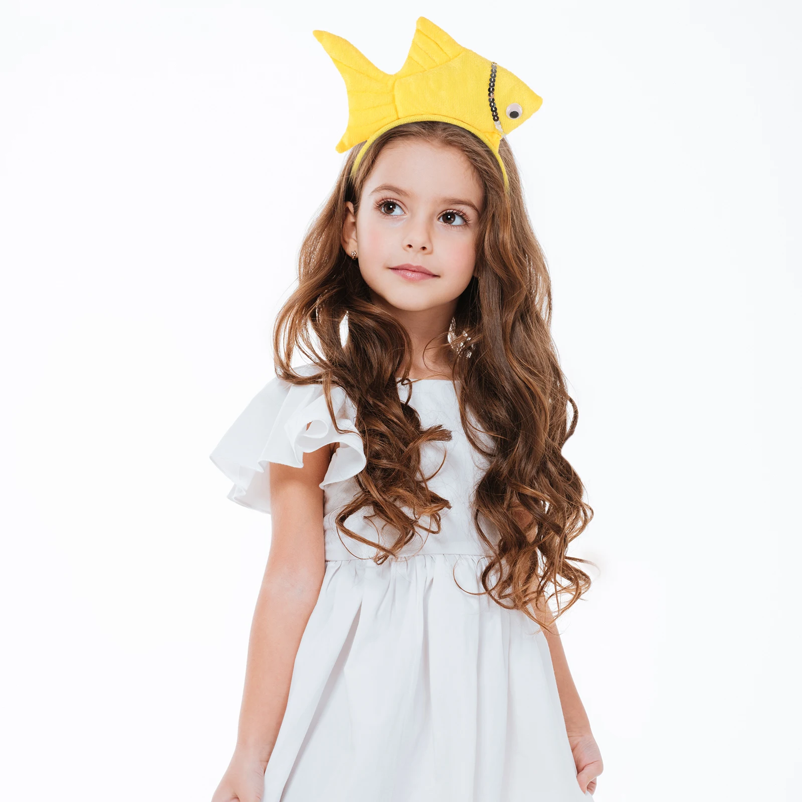 عصابة رأس على شكل سمكة ذهبية للأطفال، أغطية رأس على شكل حيوانات مجسمة باللون الأحمر، حفلة الهالوين، أزياء أعياد ميلاد الأطفال، شعر على شكل سمكة