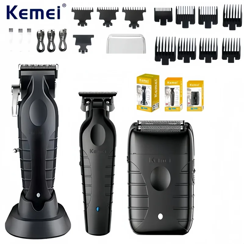 

Kemei KM-2296 KM-2299 KM-T95 Professional Electric Hair Clipper Set, Electric Shaver, Men's Grooming Trimmer, Care Kit