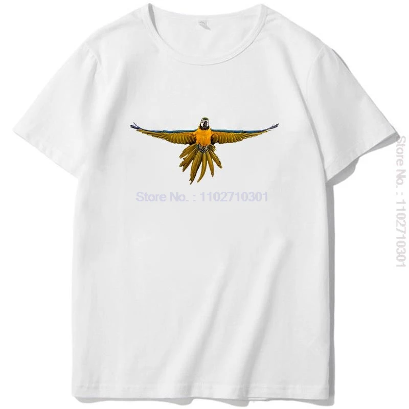 

Maacaw Parrot In The Jungle Graphic T Shirts Cotton Short Sleeve T-Shirt Tees Tops O-Neck T-Shirt Summer Mens Print T Shirt