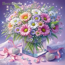 Evershine DIY Kits Daisy Flower Diamond Painting Picture Of Rhinestones Embroidery Vase Mosaic Art Home Decor