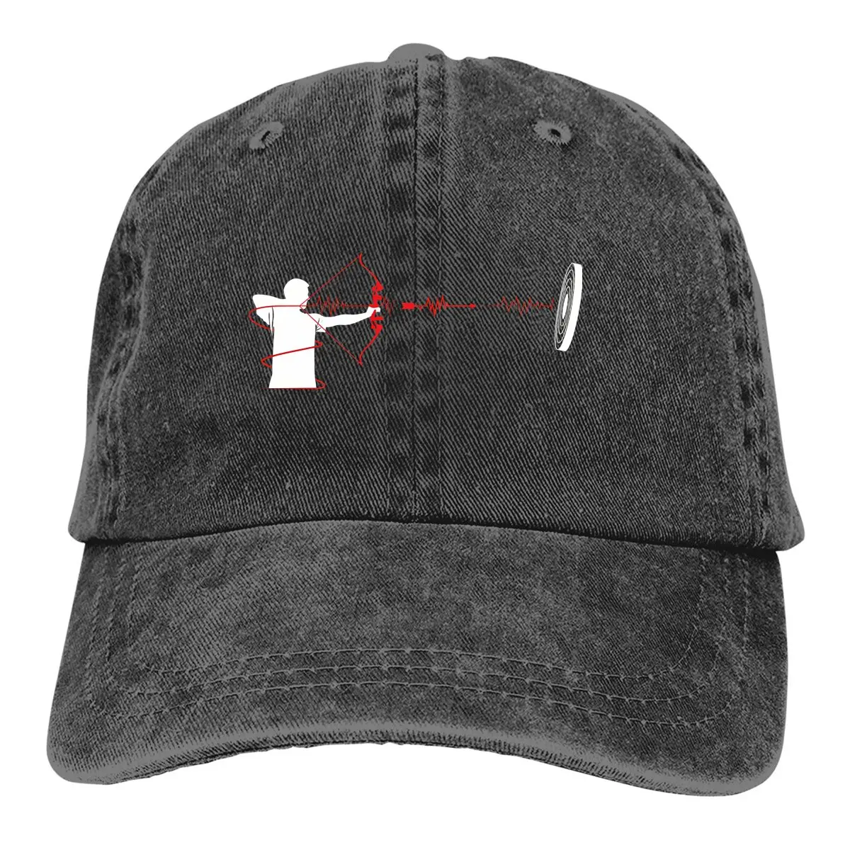 

Heartbeat EKG Recurve Bow Baseball Caps Peaked Cap Archery Sun Shade Cowboy Hats for Men Trucker Dad Hat