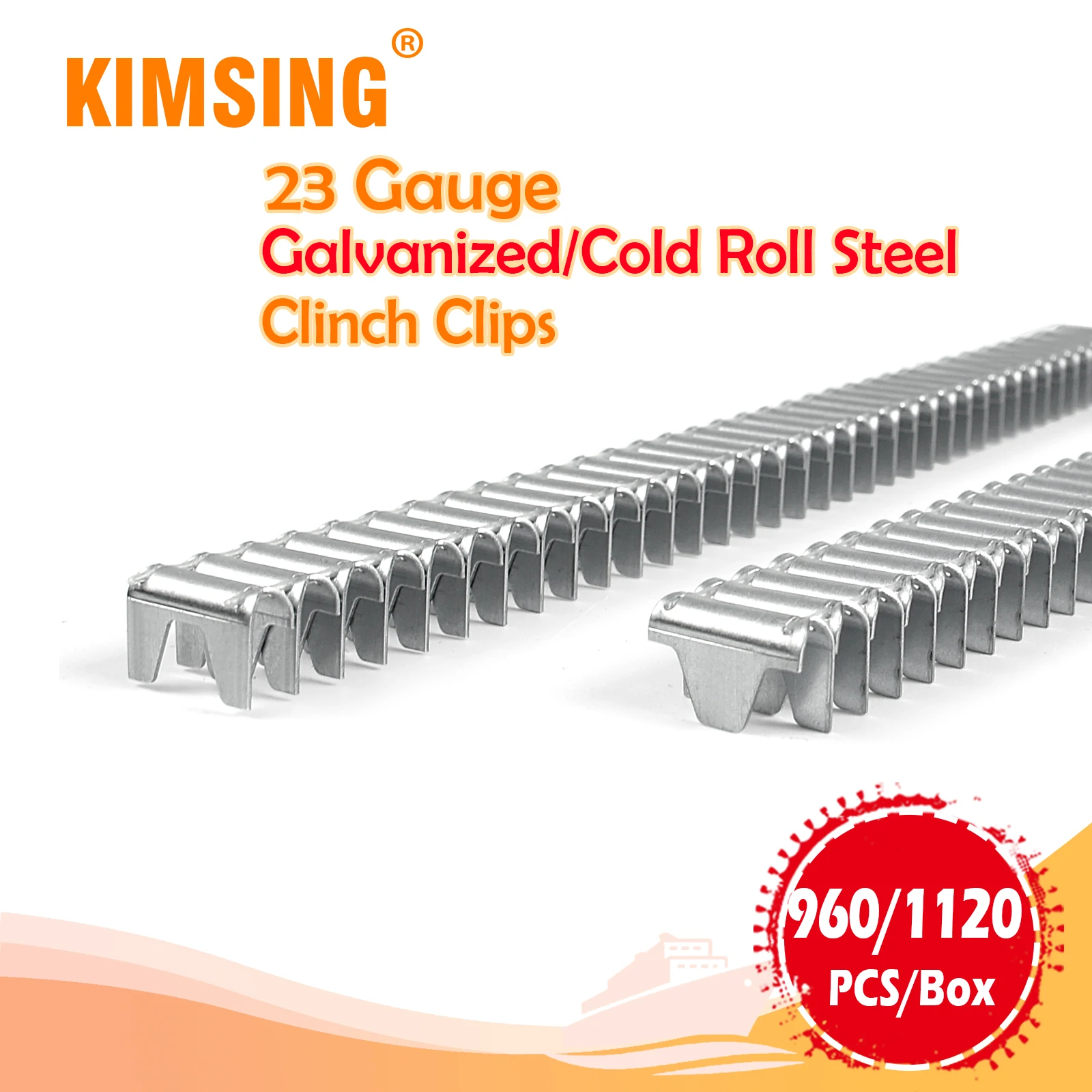 KIMSING 1120PCS/Box CL-72 Clinching Clips for M66 Clinching Clipper Tool  Galvanized and Cold Roll Steel