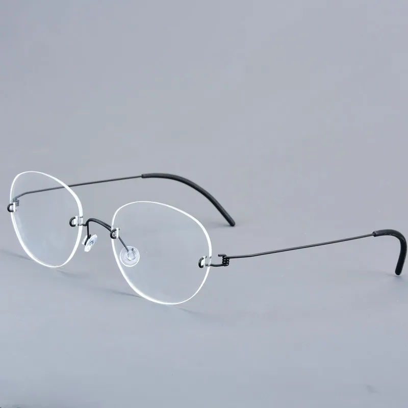 2025 Denmark Fashion Rimless Oval Glasses Frame Men Women Thin Titanium Ultralight Screwless Egg Shape Eyeglasses Brand Design