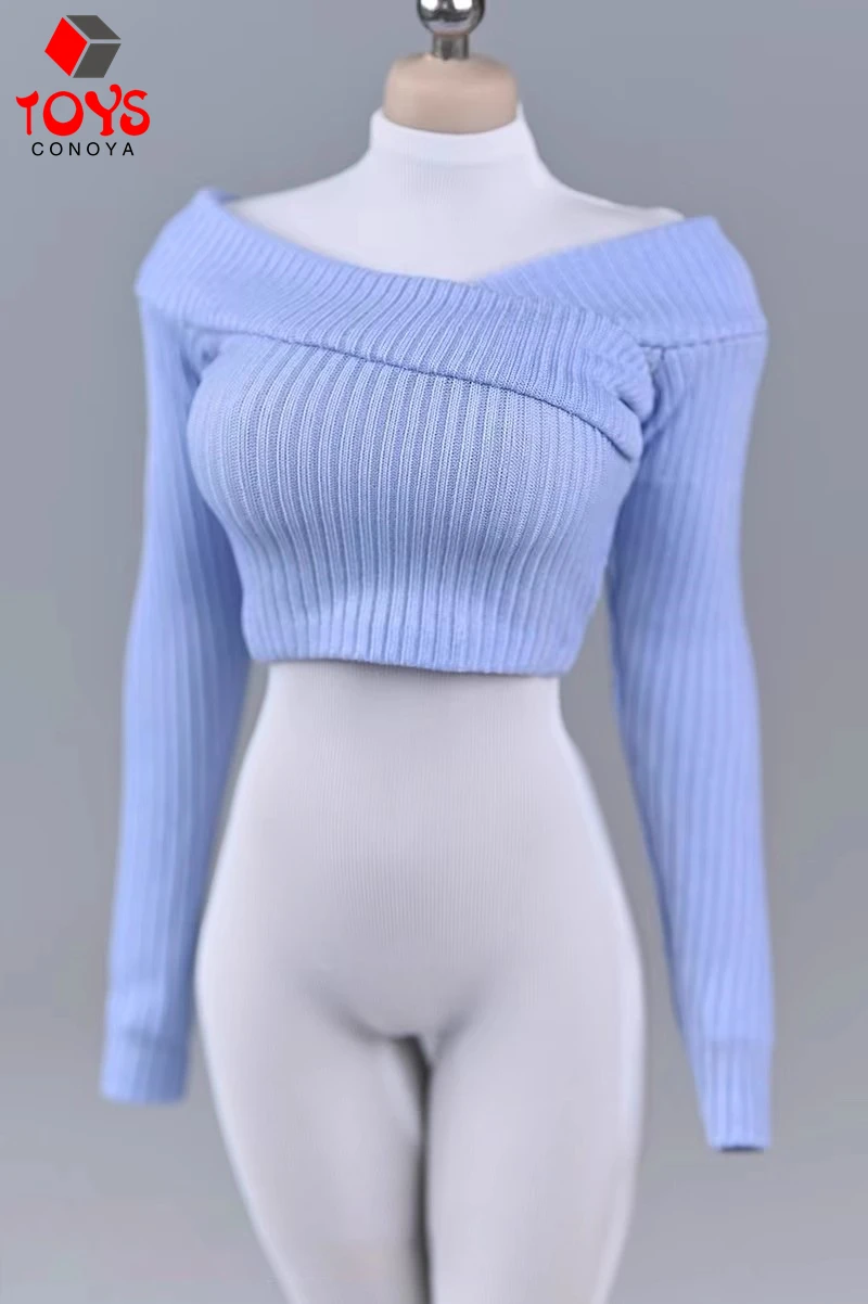 SP089 1/6 Scale Women's Sweater Sexy Sports Cross Collar Sweater Model Suitable for 12 inch TBL PH JO Soldier Action Doll